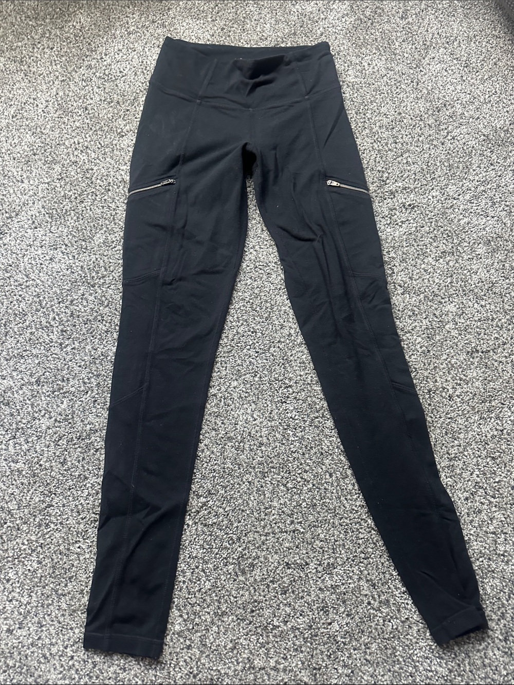 Athleta Black High-Waist Women's Active Leggings with Zip Pockets XS
